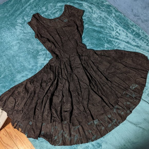 Blackmilk Dresses & Skirts - Blackmilk Black Lace Evil Cheerleader Dress S Skater